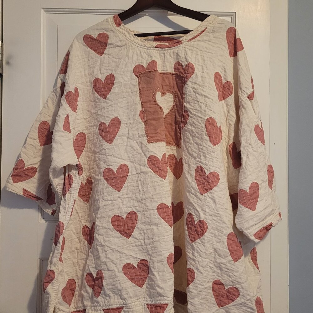 Magnolia Pearl oversized quilted heart shirt/sweatshirt